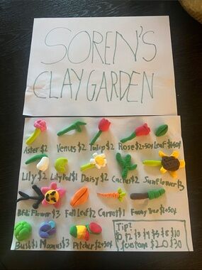 Handmade Soren’s Clay Garden Play Set - Assorted Bright Colors